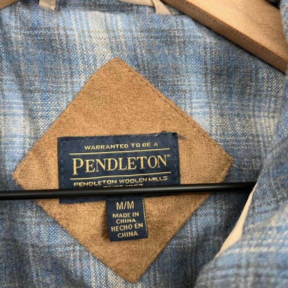 Pendleton full zip faux sherpa grandpa teddy bear jacket cream outdoor hiking M - Picture 2 of 9